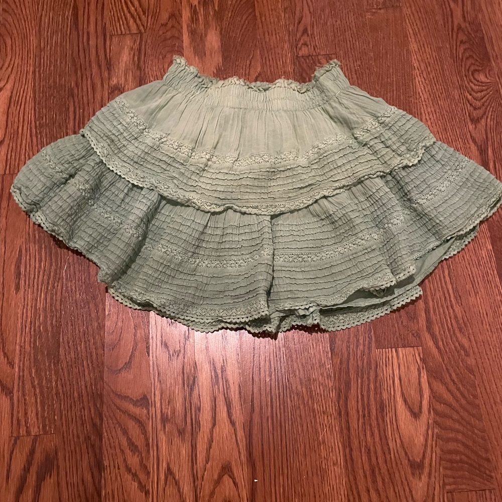 Aerie Rock N’ Ruffle Mini Skirt Green